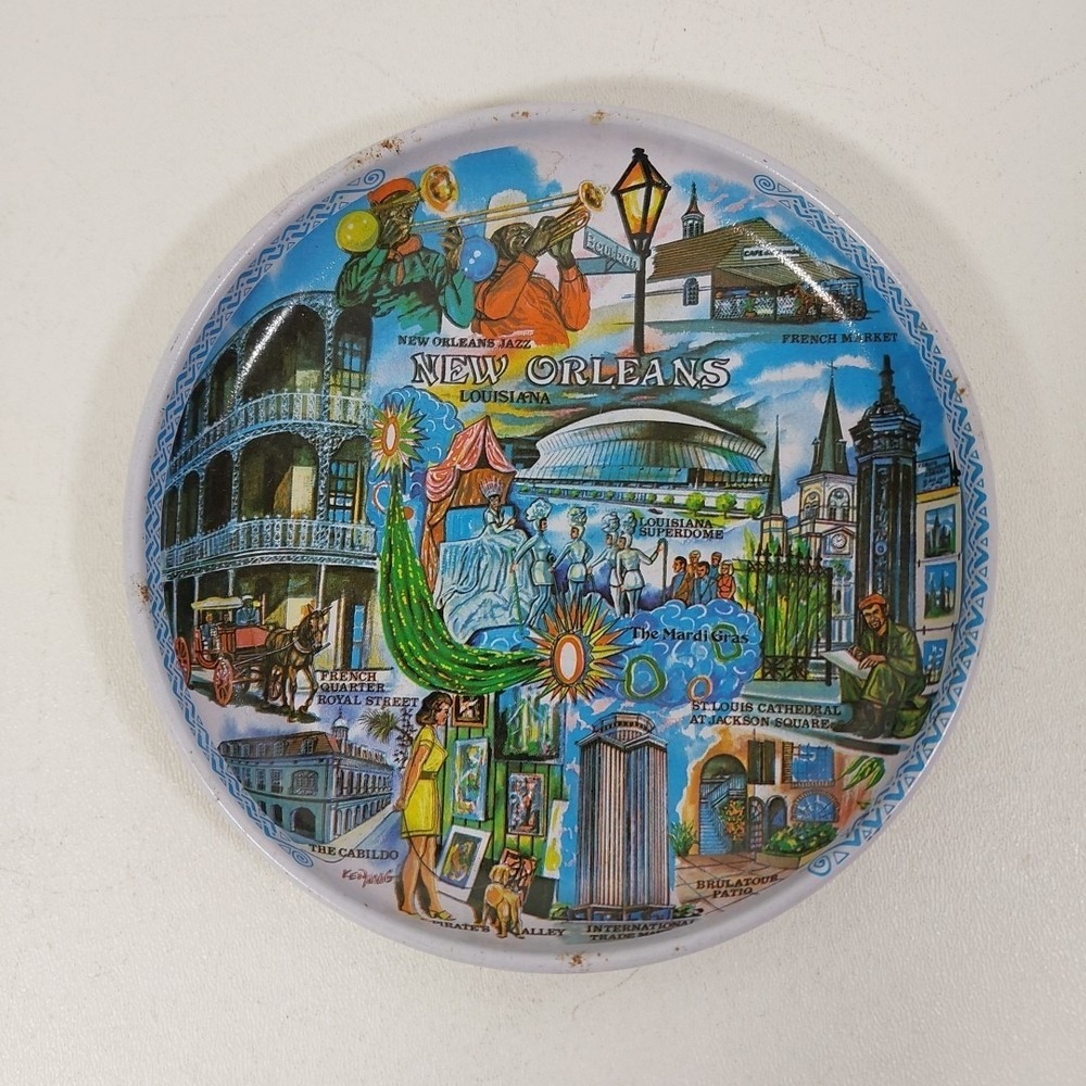 Vintage Souvenir New Orleans Metal‎ Tray